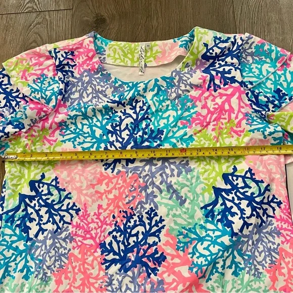 Lulu B Coral Reef Print UPF 50+ Cooling Shift Dress NWT M New With Tags medium​ - Picture 3 of 10